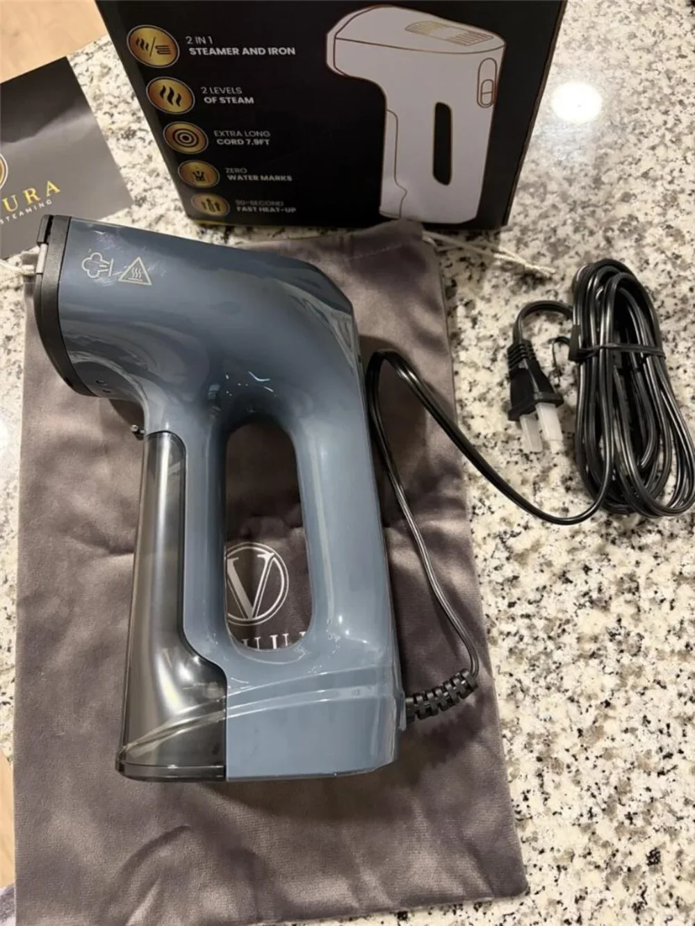 Vacuum Steamer for Clothes,1200W 2-in-1 Steamer & Iron, 3500Pa Suction Handheld